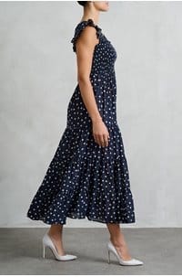 kendall dress in bohemia spot deep navy