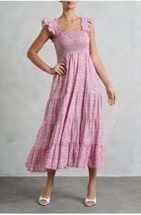 kendall dress in duck egg shell pansy blush