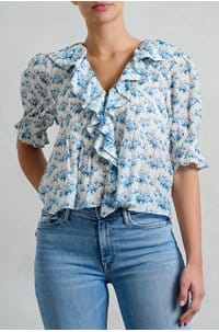 henri top in bleu rosier floral