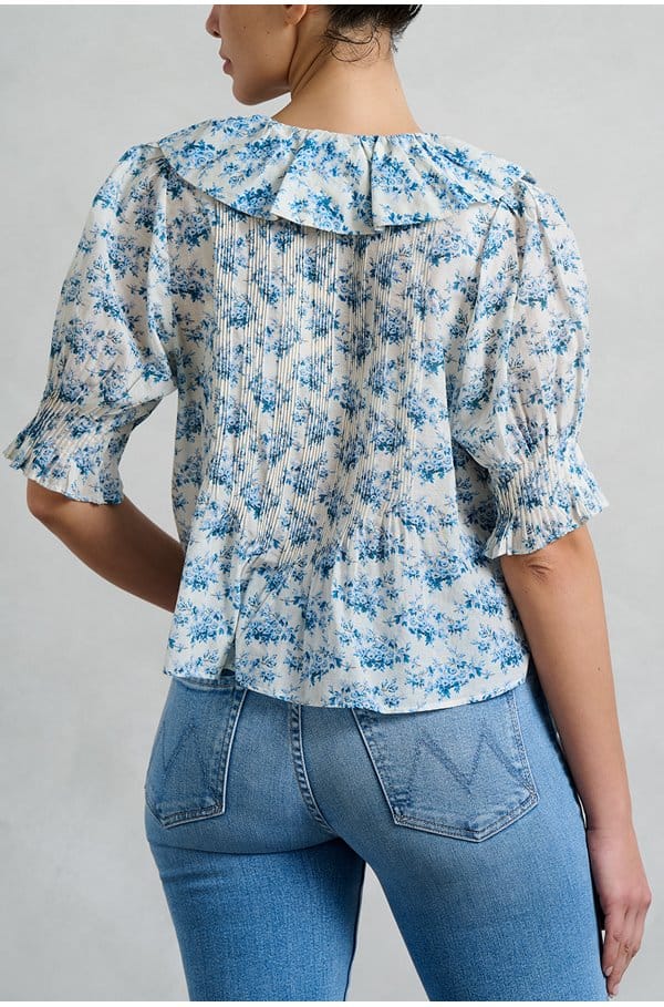 henri top in bleu rosier floral