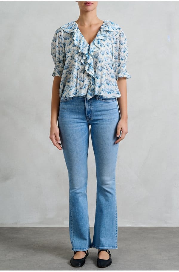 henri top in bleu rosier floral