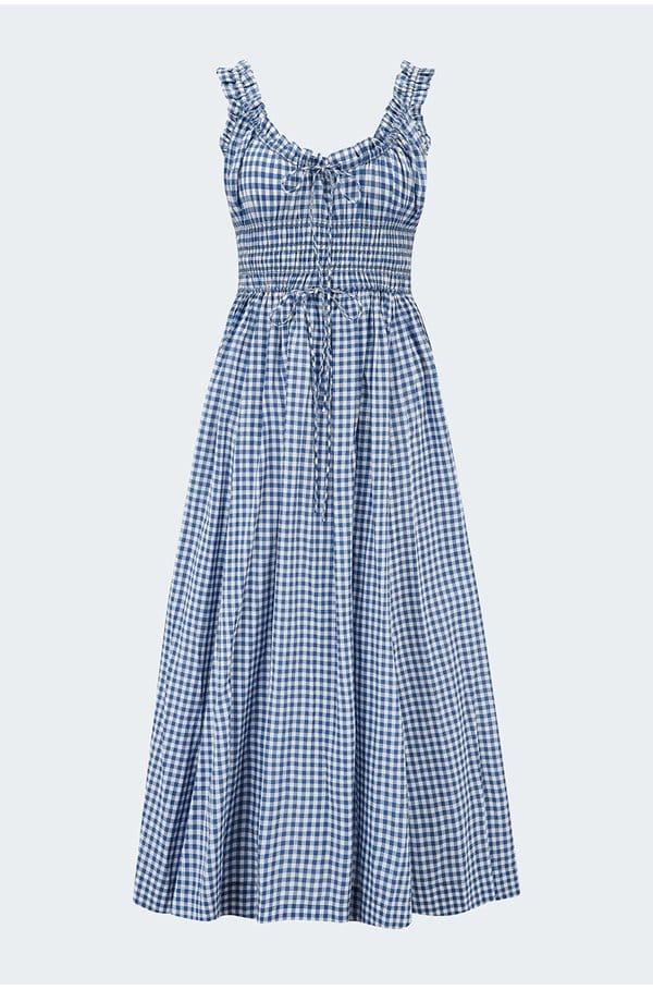 emmaretta dress in blue gingham