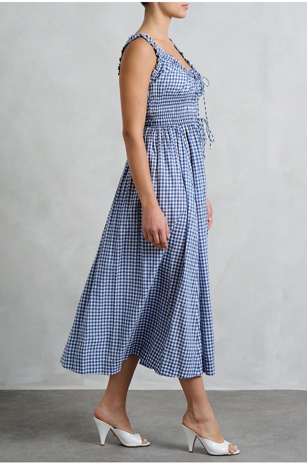 emmaretta dress in blue gingham