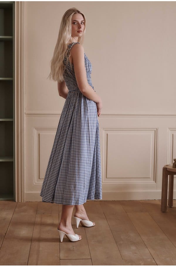 emmaretta dress in blue gingham