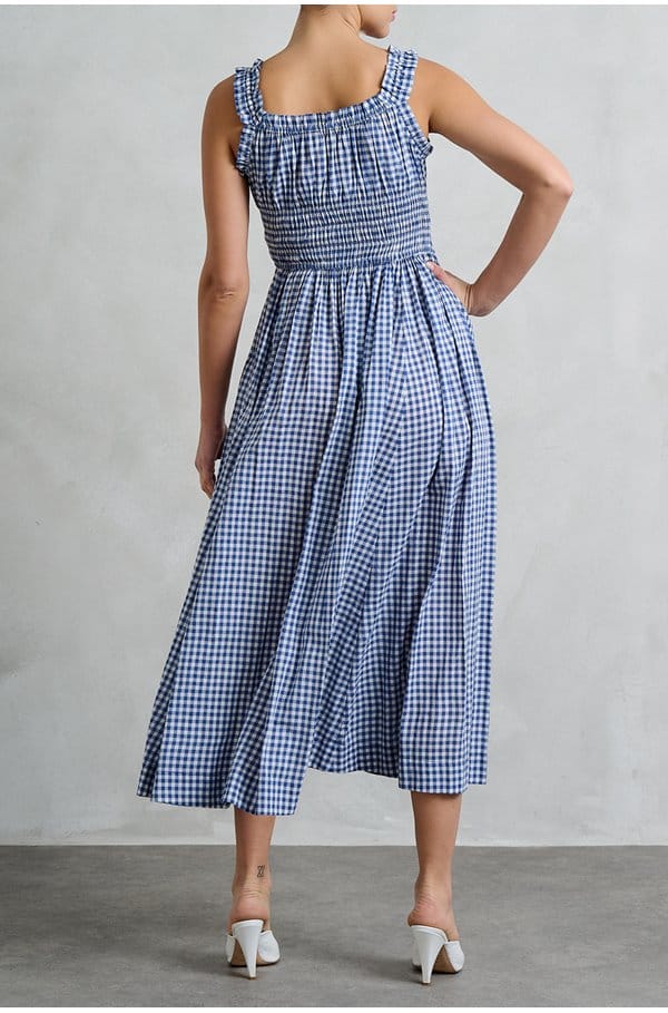 emmaretta dress in blue gingham