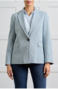 stripe blazer in chambray