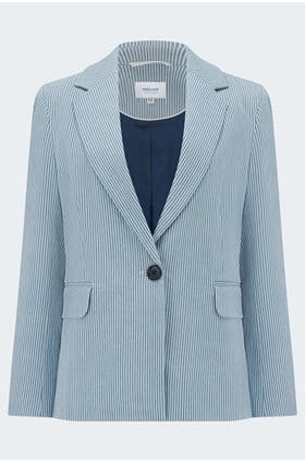 Stripe Blazer in Chambray
