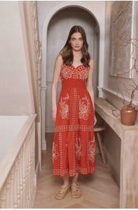 fawn dress in terracotta