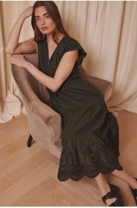 lucia dress in black eyelet