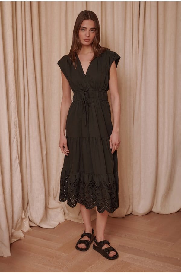 lucia dress in black eyelet
