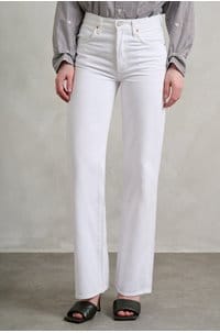 annina high rise wide leg in soft white