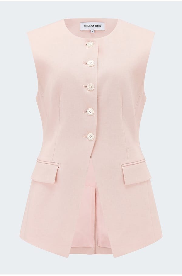 lois vest in pink shell