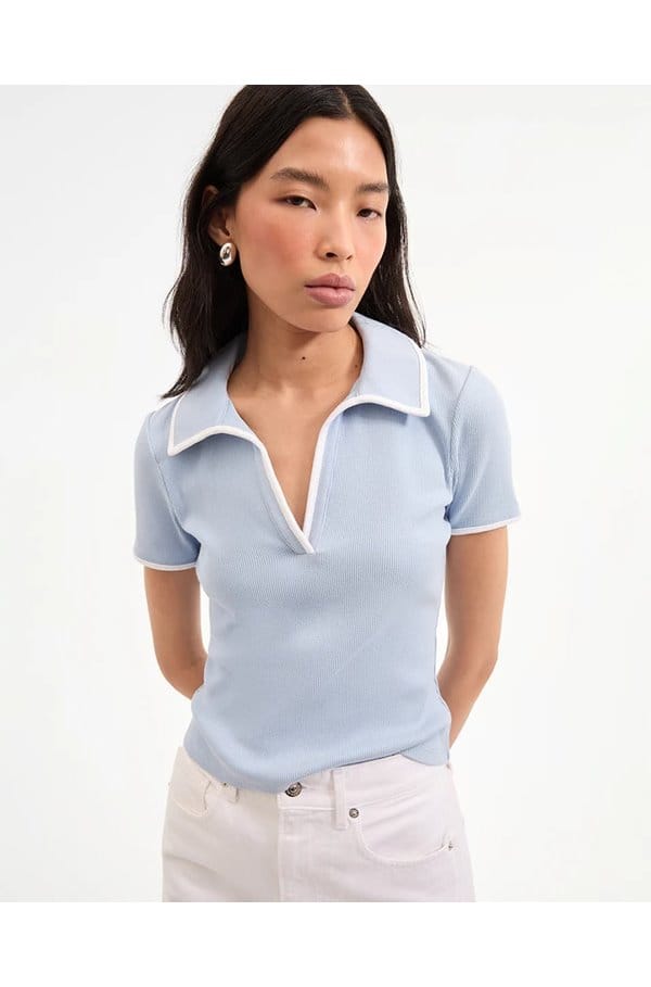 kearney contrast tee in bluebell