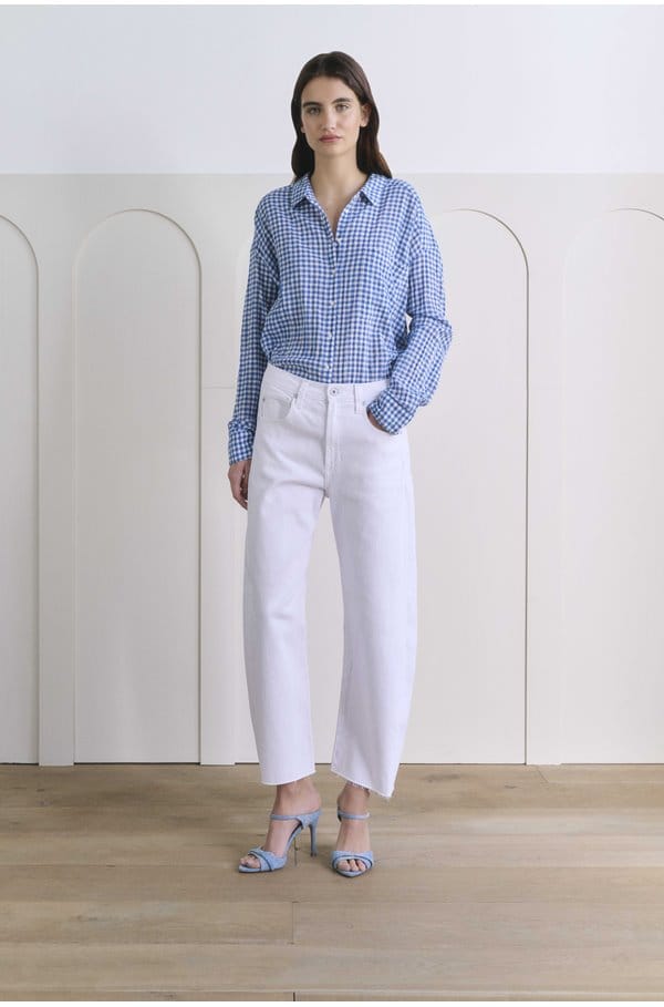 hattie crop barrel leg in gallery white