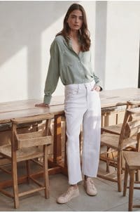 leny shirt in matcha latte