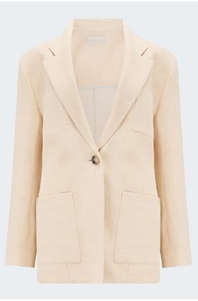 Caline Linen Blend Jacket in Dragee