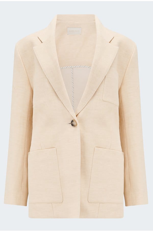 caline linen blend jacket in dragee