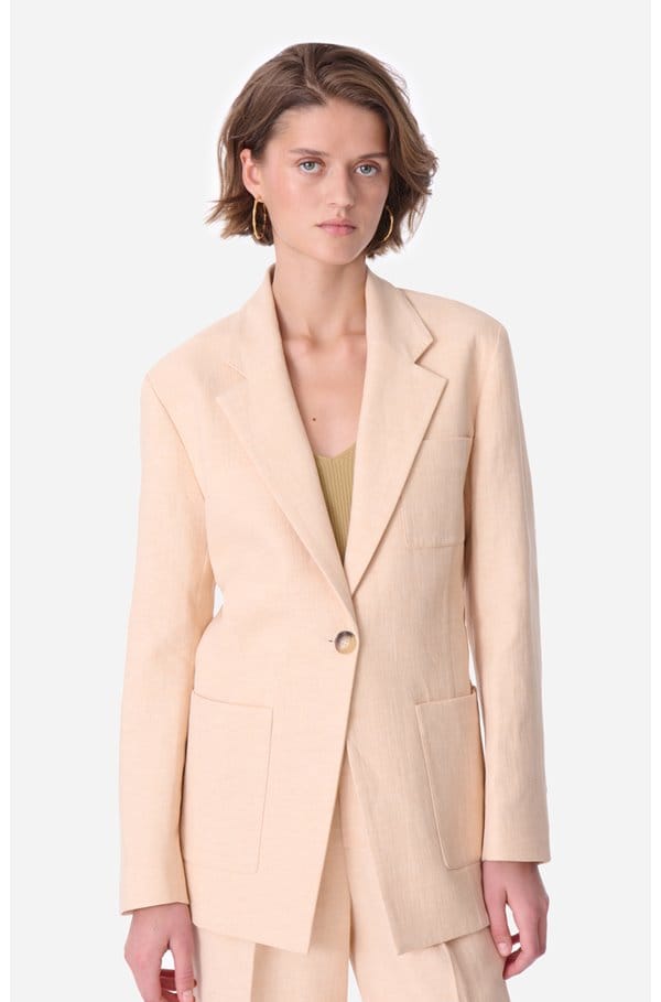 caline linen blend jacket in dragee