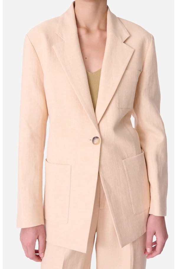 caline linen blend jacket in dragee