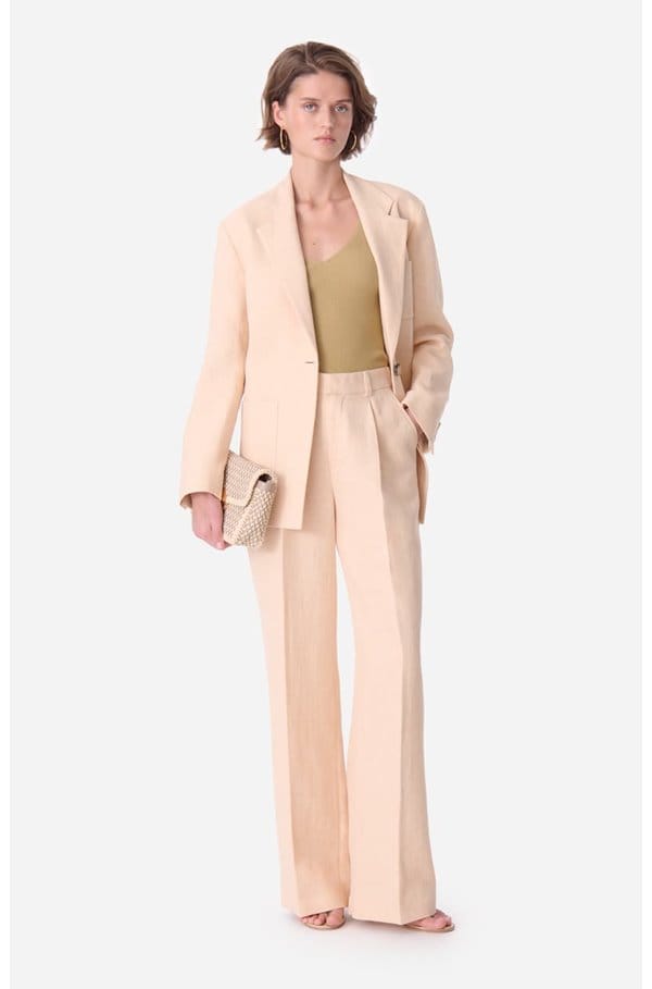 caline linen blend jacket in dragee