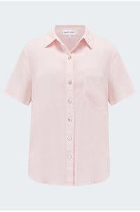 short sleeve pocket button down in petal pink