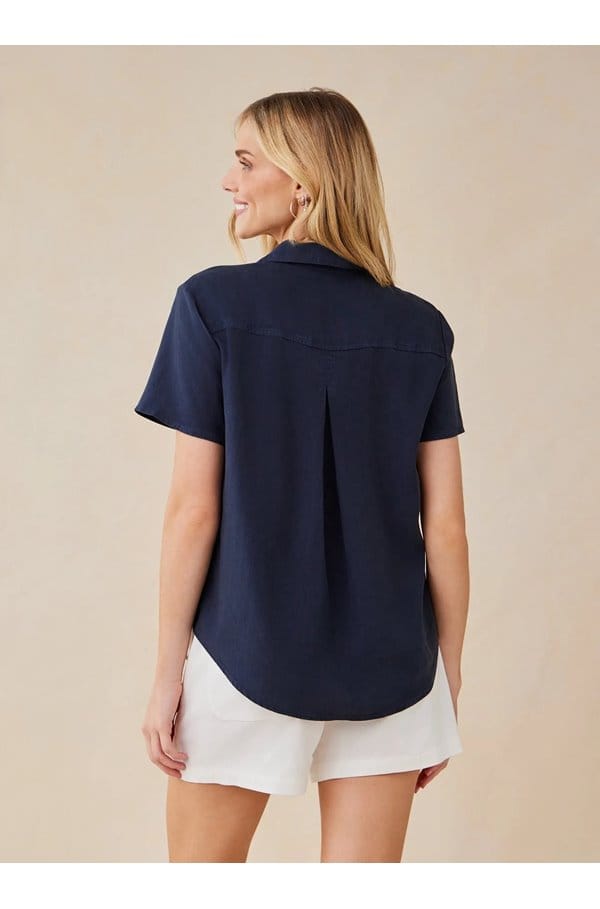 short sleeve pocket button down in endless sea