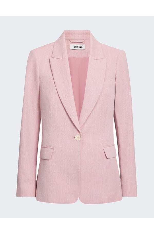 jamie linen blend blazer in pale pink