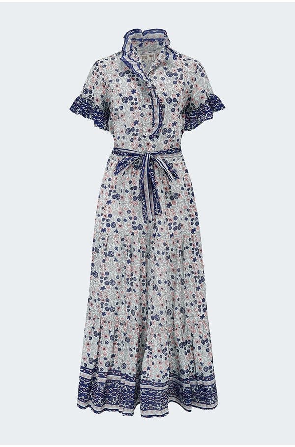 victoria dress in navy floral