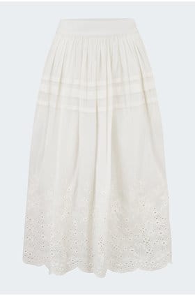 Leonie Skirt in White Eyelet