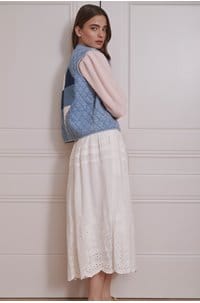 leonie skirt in white eyelet