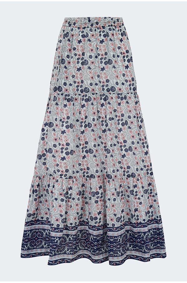 paola skirt in navy floral
