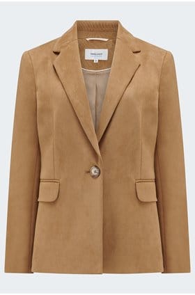 Suede Blazer in Tan