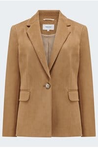 suede blazer in tan