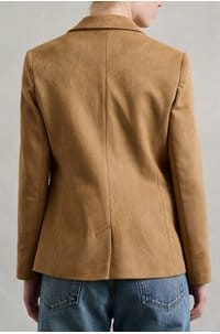 suede blazer in tan