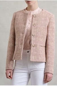 judy tweed jacket in bianco rosa