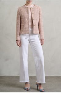 judy tweed jacket in bianco rosa