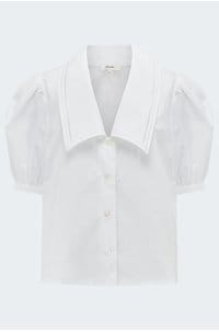 poplin sailor top in white