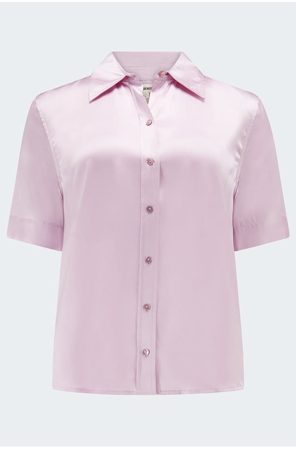 ellah short sleeve blouse in pale orchid