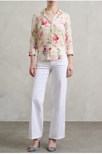 camille blouse in ivory multi watercolour