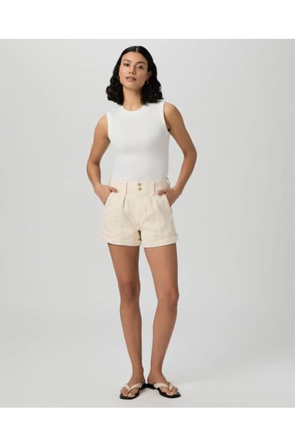 brooklyn short with cuff in quartz sand