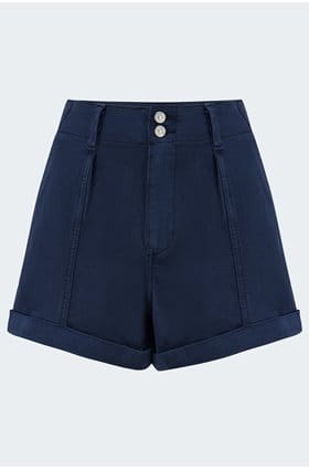 Brooklyn Short with Cuff in Vintage Cosmic Navy