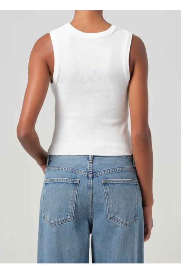 shrunken poppy tank in white