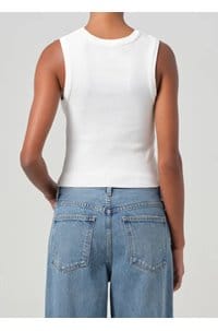 shrunken poppy tank in white