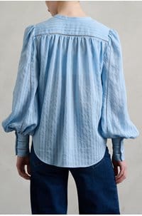 kiera blouse in light blue fog