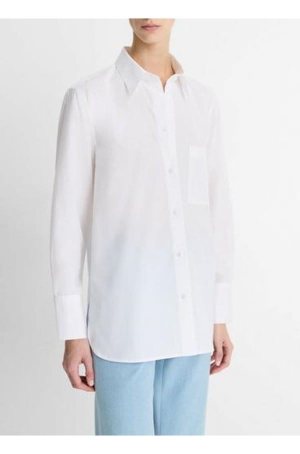 relaxed straight shirt in optic white