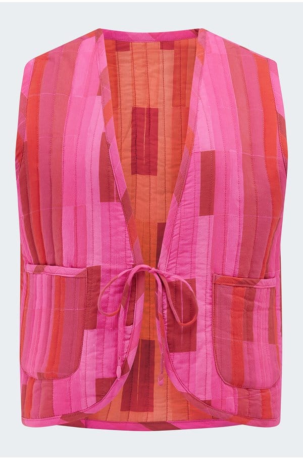 felicity vest in sea glass coral