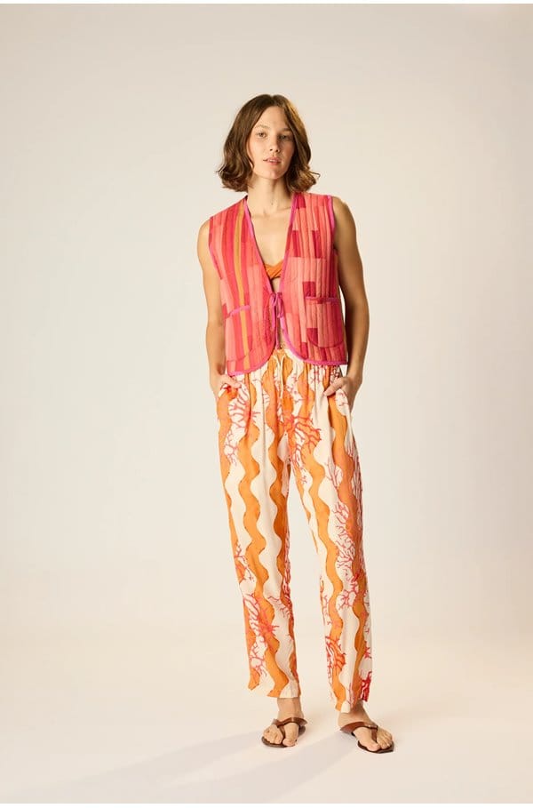 felicity vest in sea glass coral