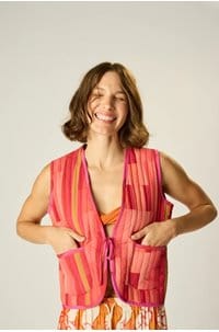 felicity vest in sea glass coral