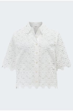 The Deco Eyelet Top in White
