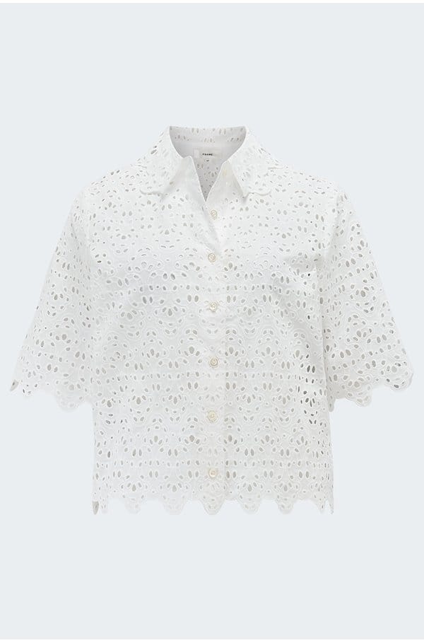 the deco eyelet top in white